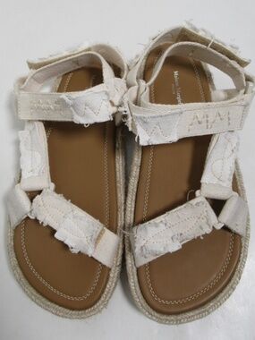 Maison Margiela Women's Denim Espadrille Sandals Beige 9 US W / 6 UK / 39 EU